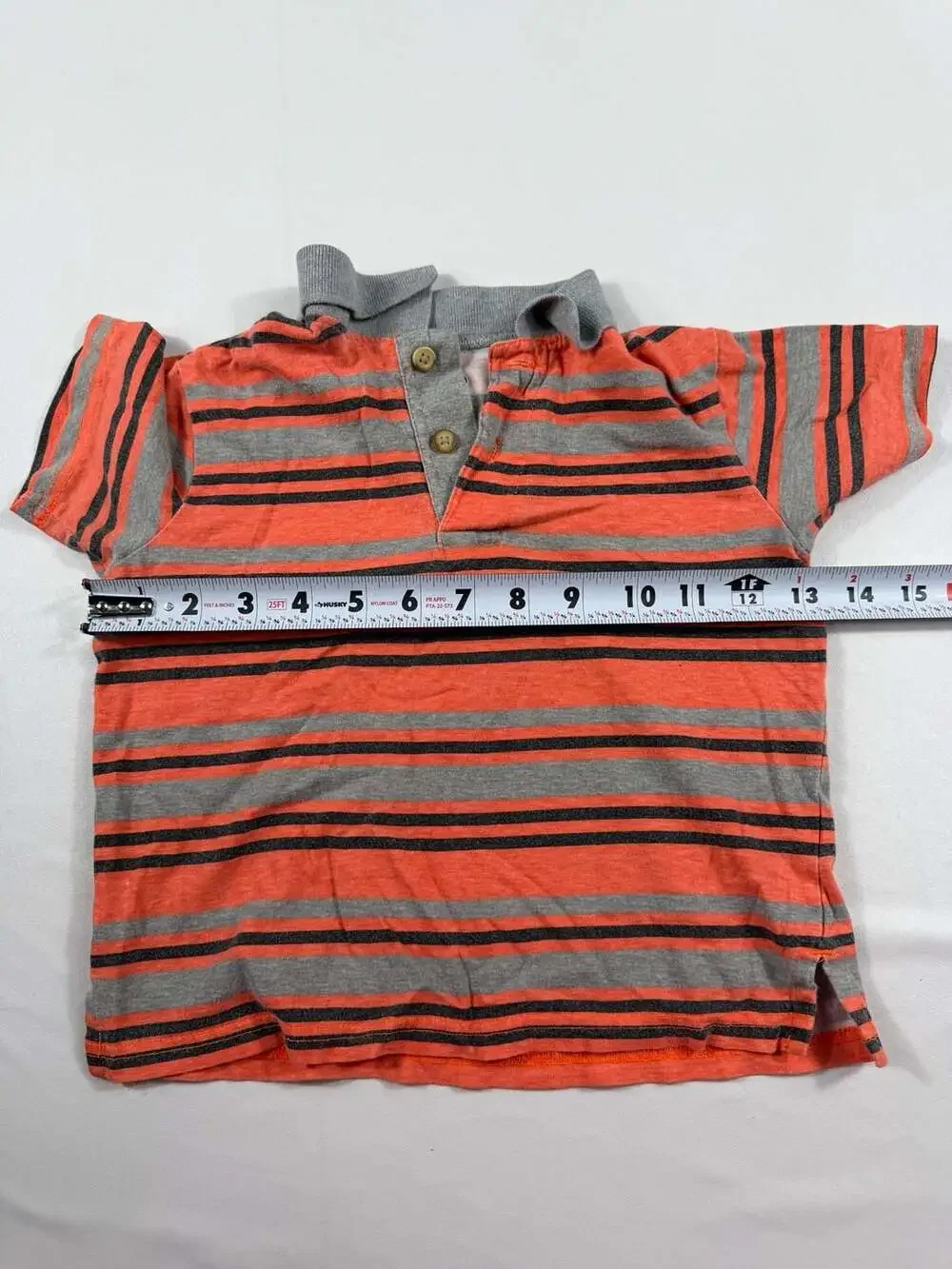 The Children's Place Boys Short Sleeve Striped Polo Shirt Orange Gray Size 2T